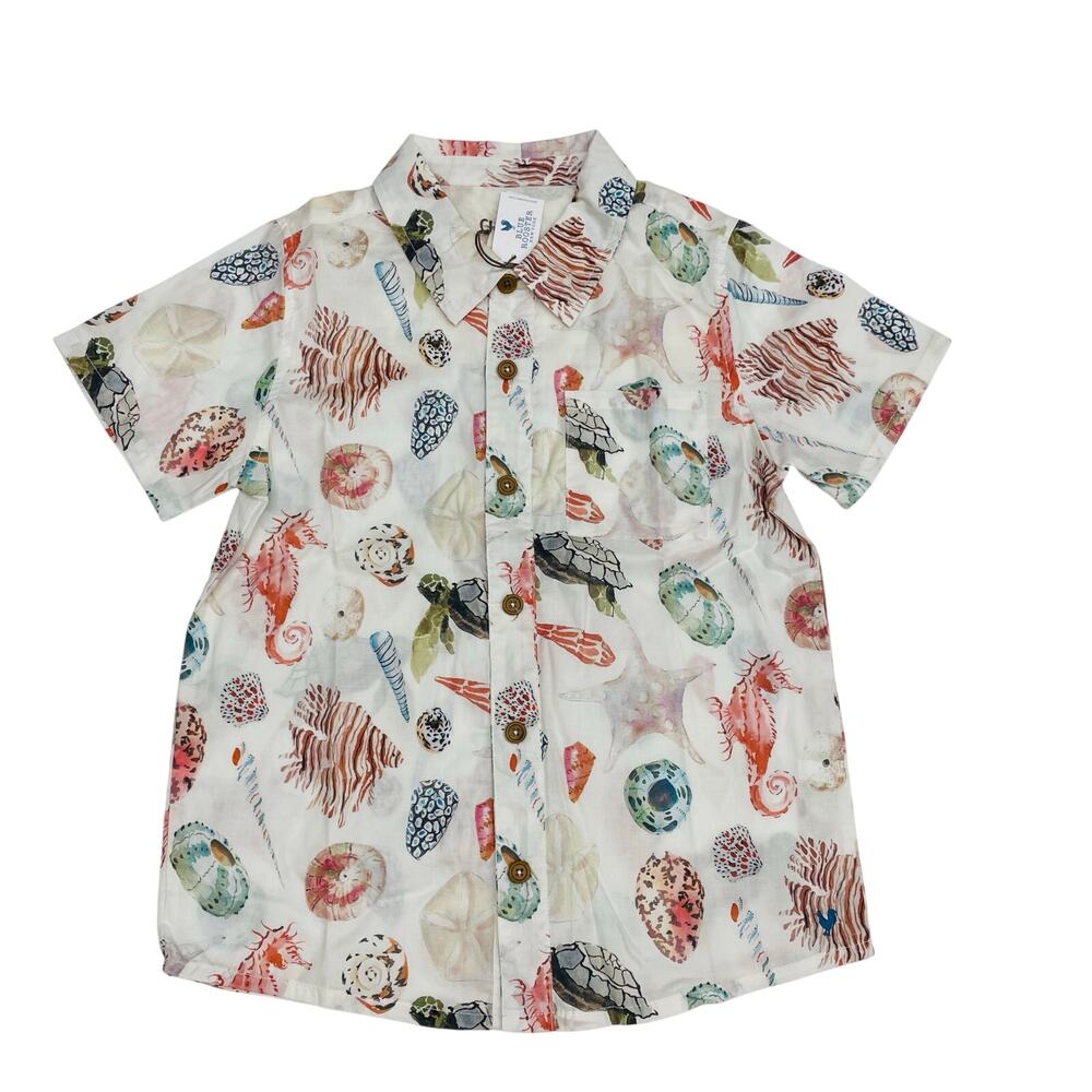 NWT Blue Rooster Size 6/12M Boys Jack Shirt in Watercolor Seashells